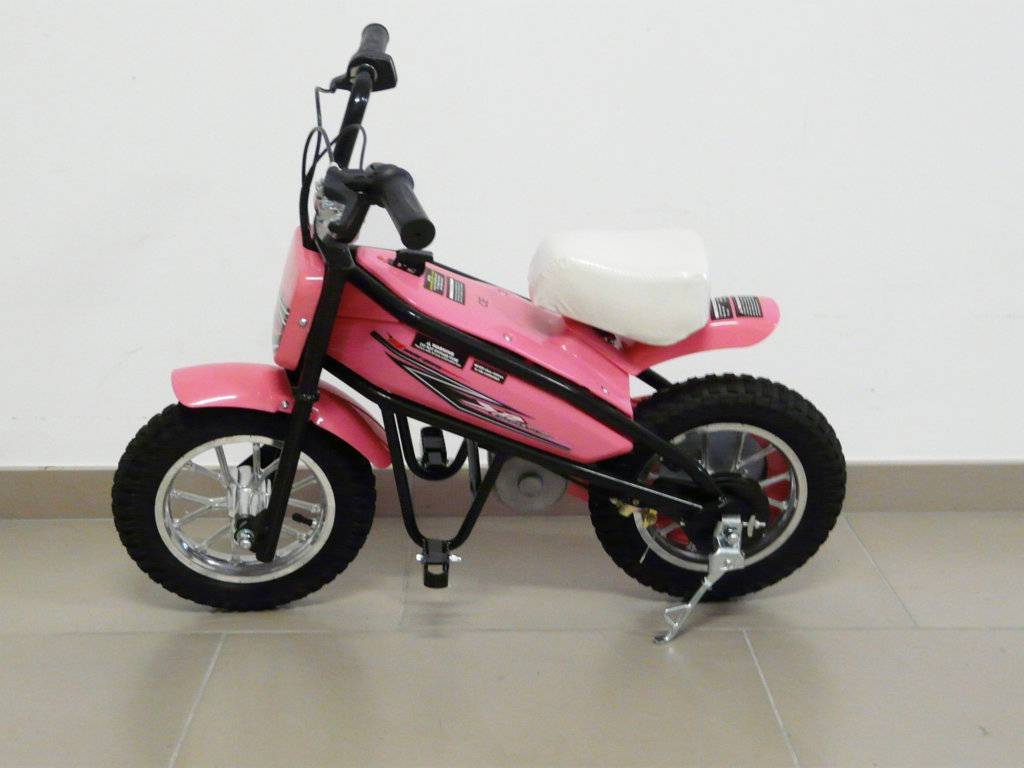 Pink PEKECARS Motocicleta ELECTRICA para NIÑOS 200W 24W 
